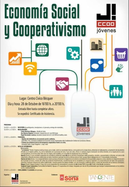 Tangente en Soria promocionando el cooperativismo y la Economía Social y Solidaria. 2 Cartel Soria e1445207350931