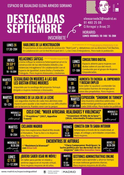 Septiembre en el Espacio de Igualdad Elena Arnedo 2 FbY5x48XEAIjSfc