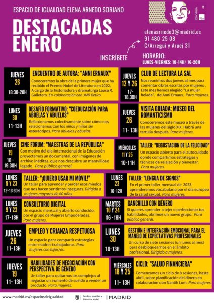 Enero en el Espacio de Igualdad Elena Arnedo 2 Destacadas Enero