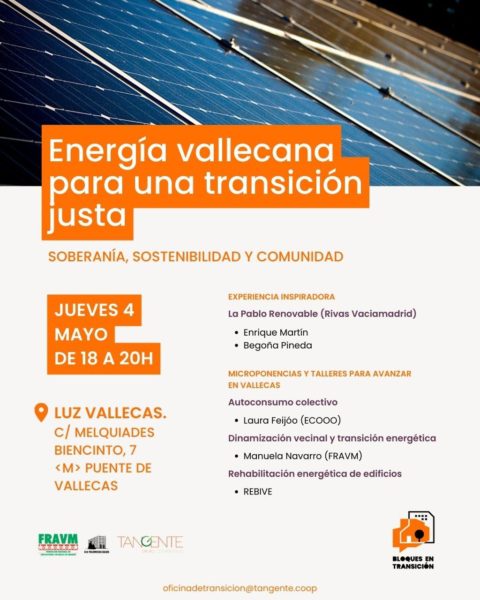 Bloques en transición abre un espacio participativo de talleres y ponencias para avanzar en materia de transición justa 2 Acto 4 mayo Bloques